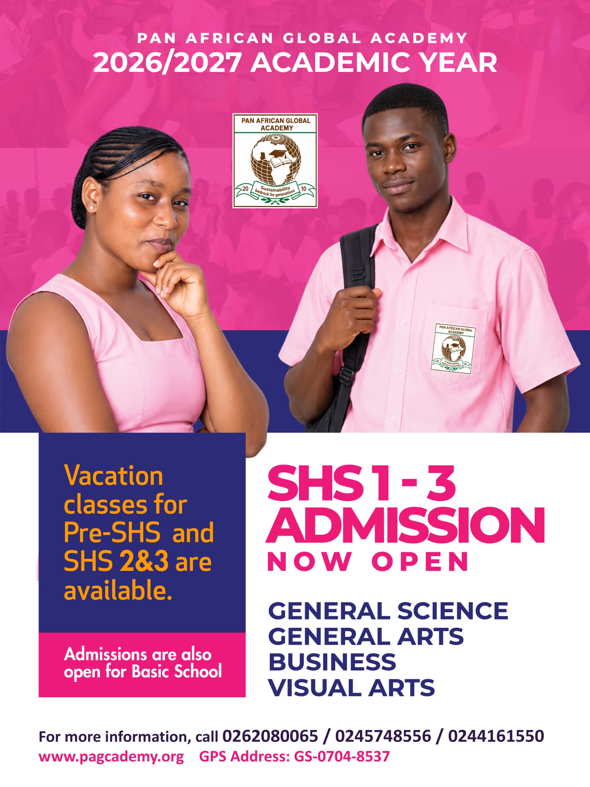 Pan African Global Academy 2026/2027 Academic Year Admissions